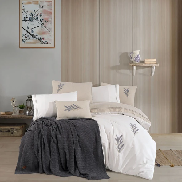 Hobby Mimoza Keten Çift Kişilik Çeyiz Seti - Antrasit ürün görseli