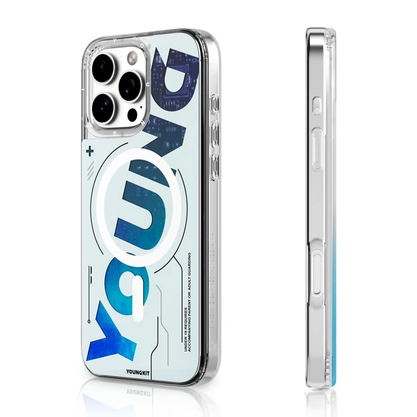 Apple iPhone 16 Pro Max Kılıf M-safe Şarj Özellikli Airbagli Çift Katmanlı Youngkit Future Streamer Serisi Kapak - 3