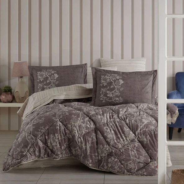 Hobby Dream Kahve - Poplin Çift Kişilik Uyku Seti