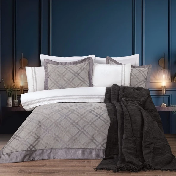 Hobby Trendy Çeyiz Seti - Ekose - Gri ürün görseli