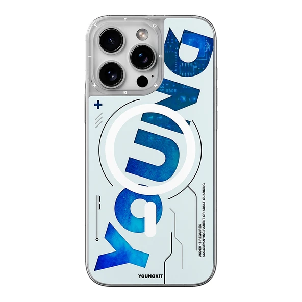 Apple iPhone 16 Pro Kılıf M-safe Şarj Özellikli Airbagli Çift Katmanlı Youngkit Future Streamer Serisi Kapak - 5