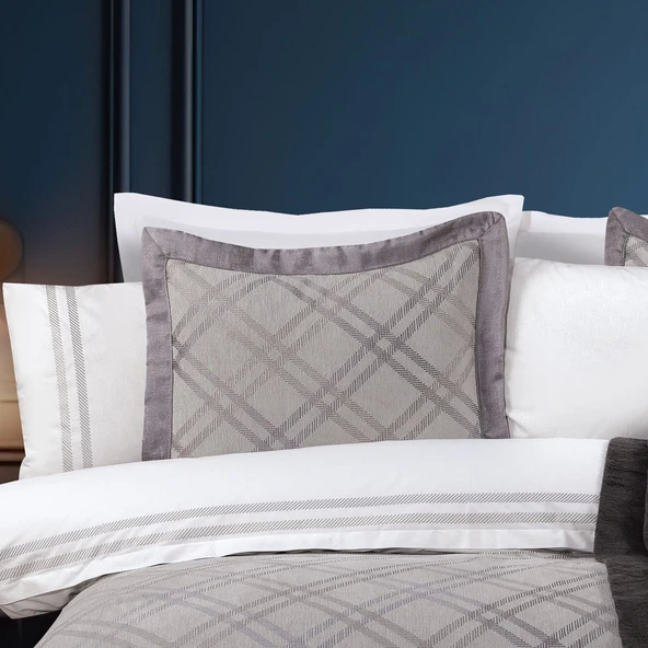 Hobby Trendy Çeyiz Seti - Ekose - Gri - Resim 2