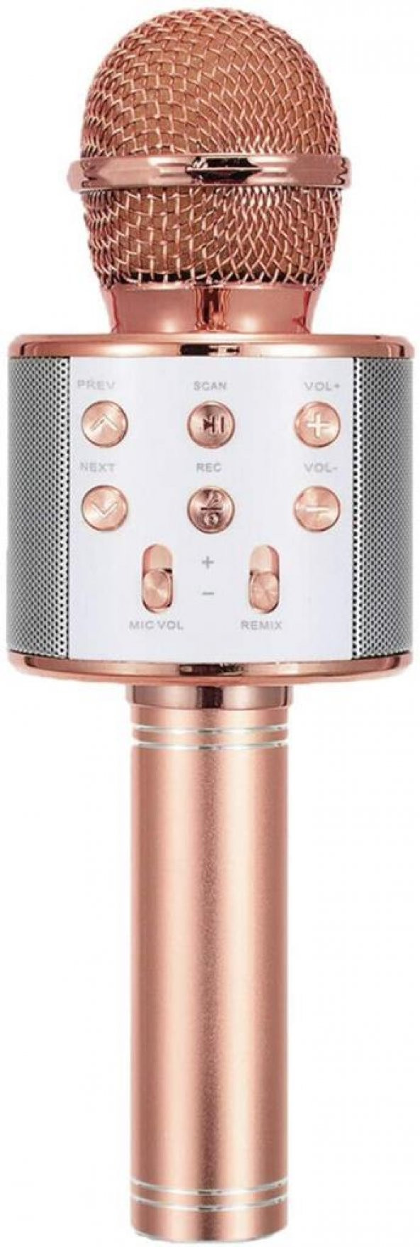 Zoom Uyumlu Ses Değiştiren Karaoke Rose Gold Mikrofon Bluetooth Hoparlör Aux Usb Sd Kart