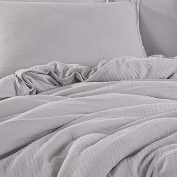 Hobby Müslin Çift Kişilik Nevresim Takımı - Gri - Resim 3