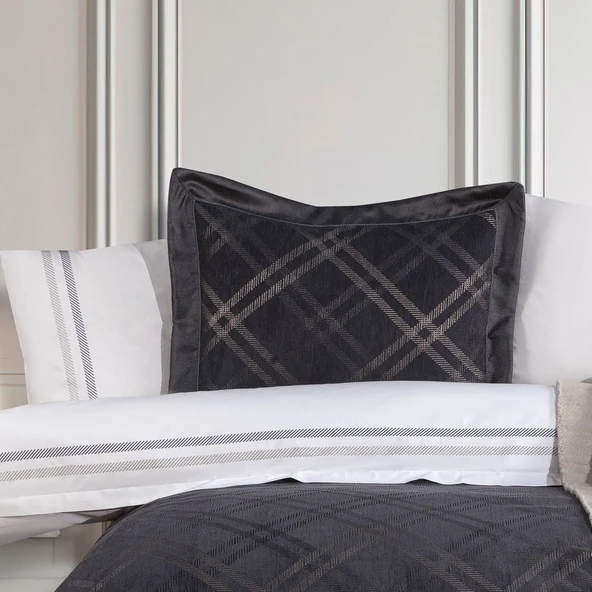 Hobby Trendy Çeyiz Seti - Ekose -  Antrasit - Resim 2