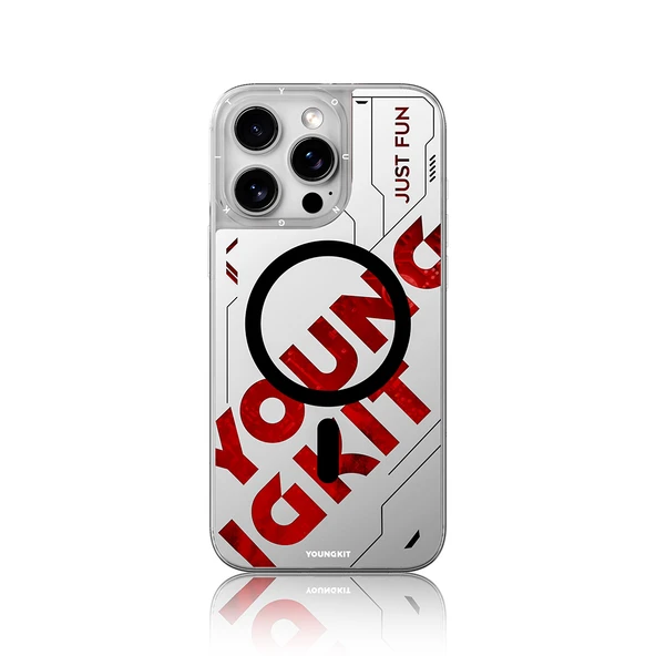 Apple iPhone 16 Pro Kılıf M-safe Şarj Özellikli Airbagli Çift Katmanlı Youngkit Future Streamer Serisi Kapak - Resim 9