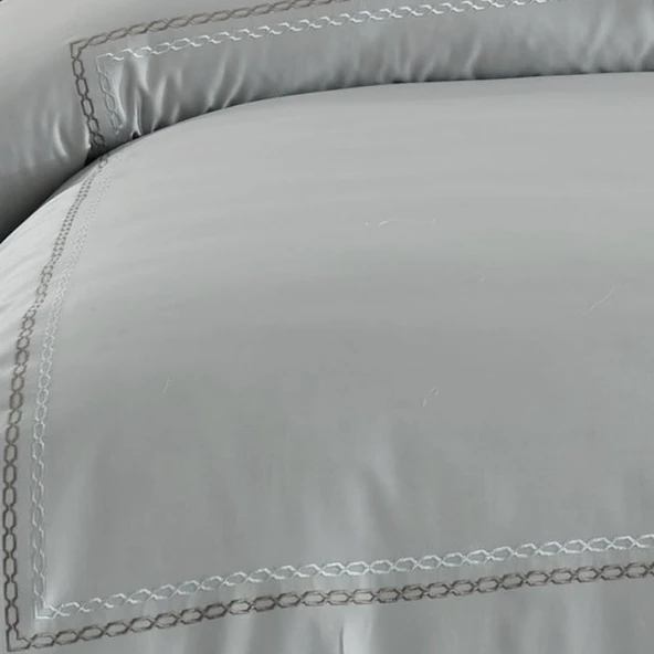 Hobby Queen 800 TC Saten Çift Kişilik Nevresim Takımı - A. Gri - Resim 3