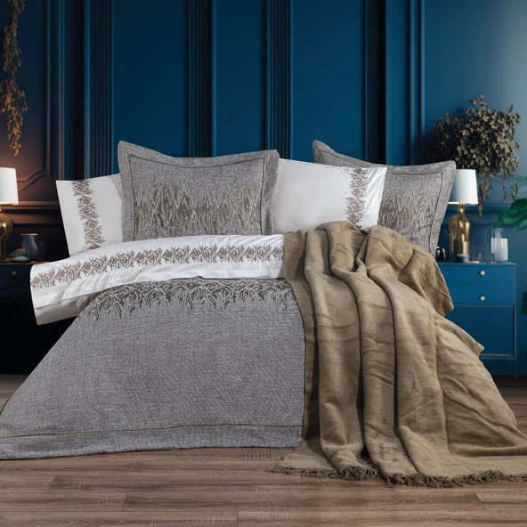 Hobby Trendy Çeyiz Seti - Karo- Gri ürün görseli