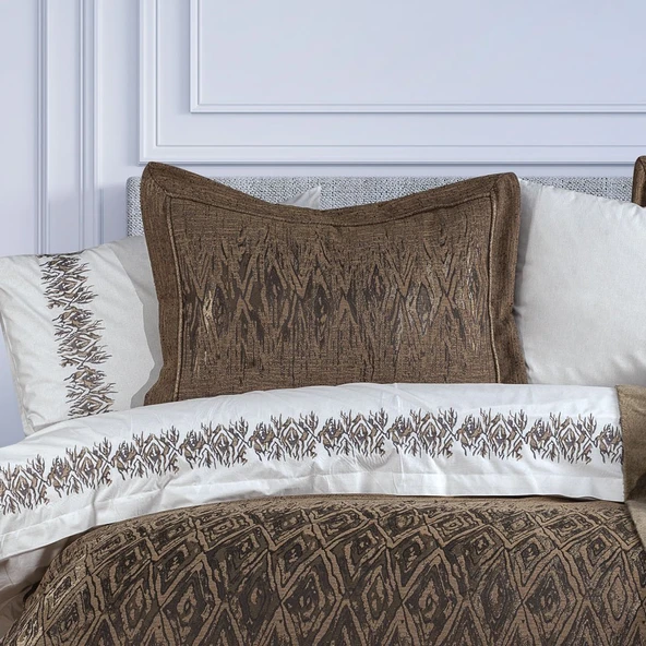 Hobby Trendy Çeyiz Seti - Karo - Kahve - Resim 2