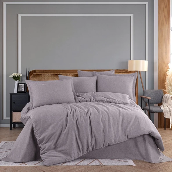 Hobby İpliği Boyalı Çift Kişilik Nevresim Takımı - Kahve