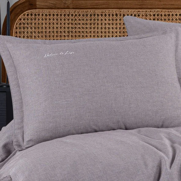 Hobby İpliği Boyalı Çift Kişilik Nevresim Takımı - Kahve - 2