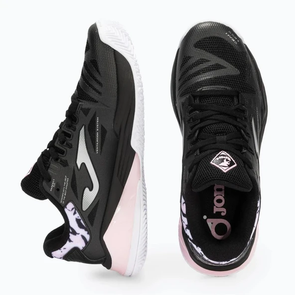 Joma Spin Kadın Siyah Toprak - Sert Kort Tenis & Padel Ayakkabısı TSPILS2501OM - Resim 5