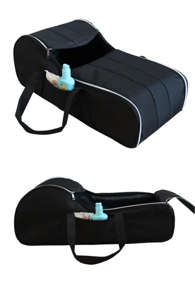 By-Ka Portbebe Ana Kucağı+ Çift Yönlü Bebek Taşıma Kanguru+ Anne Bebek Bakım Çantası 3' Lü Set Siyah - 3