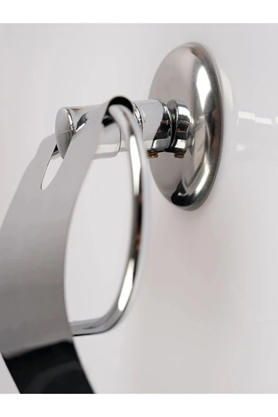 By-Ka Parlak Krom Kaplamalı, Yuvarlak Tasarımlı Modern Tuvalet Kağıtlığı - 4