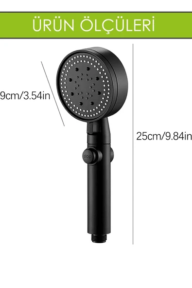 By-Ka Turbo Pervaneli 5 Fonksiyonlu Filtreli Yüksek Basınçlı Duş Başlığı - 3
