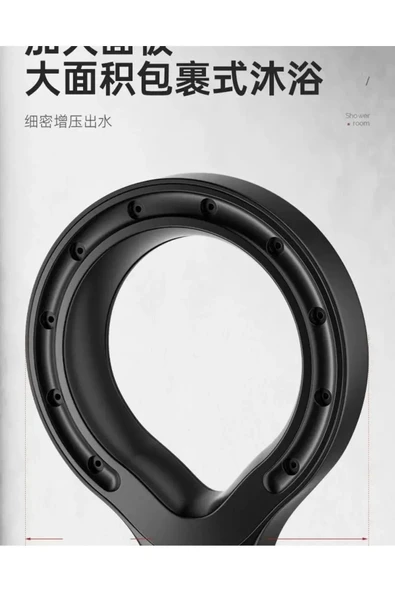 By-Ka Yüksek Basınçlı Yağmurlama Duş Başlığı+150 Cm Hortum+ Mafsal 3'lü Set - 4