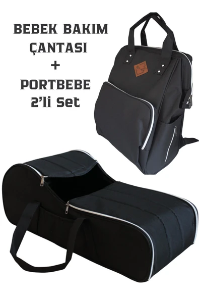 By-Ka ByKA Ana Kucağı Puset Bebek Taşıma + Anne Bebek Bakım Çantası - Siyah