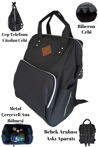 By-Ka Bebek Bakım Çantası Organizatör Fonksiyonel Anne Bebek Bakım Sırt Çantası