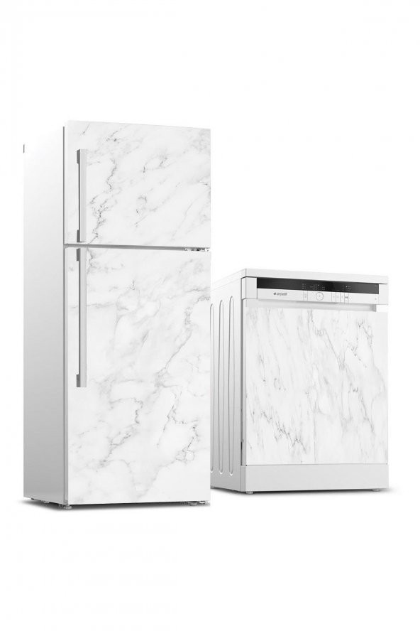 Buzdolabı ve Bulaşık Makinası Beyaz Eşya Sticker Kaplama Beyaz Mermer