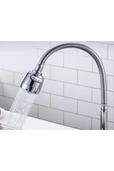 By-Ka Renkli Silikonlu Oynar Başlıklı 2 Fonksiyonlu Spiral Musluk Başlığı - Krom - 2