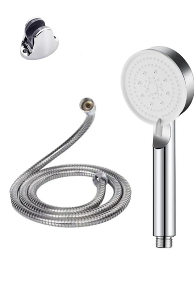 By-Ka 5 Fonksiyon Duş Başlığı Kolay Montaj Duş Askısı 1,5 Krom Duş Hortumu Duş Seti