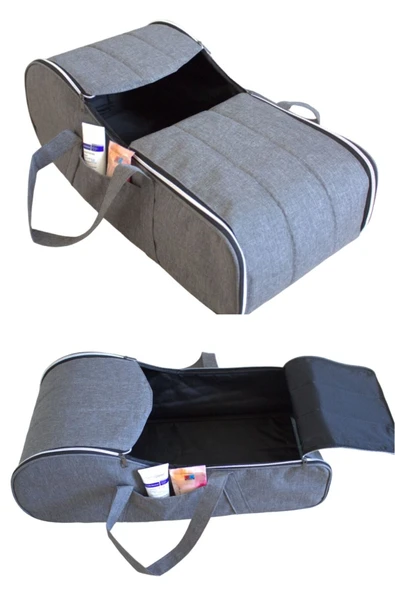 By-Ka Ana Kucağı Puset Bebek Taşıma + Anne Bebek Bakım Çantası -Gri - 4