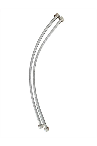 By-Ka Flex Taharet Bağlantı Hortumu Paslanmaz Çelik 1/2-3/8-50 Cm (2 ADET)