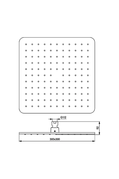 By-Ka Yağmurlama Robot Tepe Duş Sistemi Kare Başlık Beyaz-pirinç Yönlendirici-örgülü Duş Hortumu-sabunluk - 3