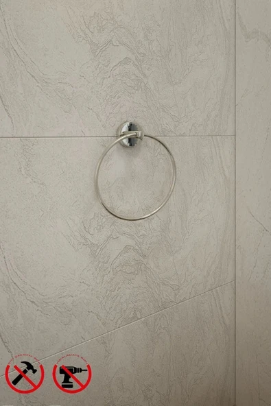 By-Ka Krom Eko Yuvarlak Havluluk Havlu Askısı Havlu Asacağı İster Yapıştır İster Montajla - 2