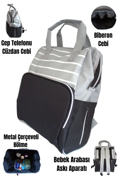 By-Ka Bebek Bakım Çantası Organizatör Fonksiyonel Anne Bebek Bakım Sırt Çantası