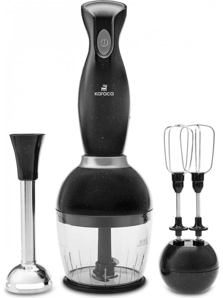 Karaca Pro-Midi Plus 3'lü Blender Set Shiny Black 1000W