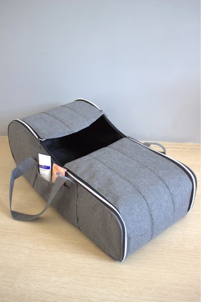 By-Ka Portbebe Ana Kucağı Puset Bebek Taşıma (Sıvı ve Rüzgar Geçirmez) Gri - 6