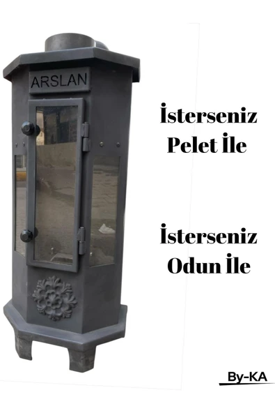 By-Ka Küçük Boy Odun Ve Pelet Sobası Şömine - Hem Odun Hem Pelet Yakan Soba