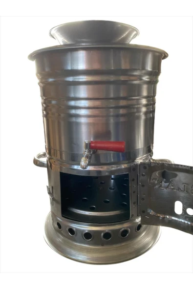 By-Ka 5 Litre Paslanmaz Metal Odunlu Kömürlü Çay Semaveri - 4