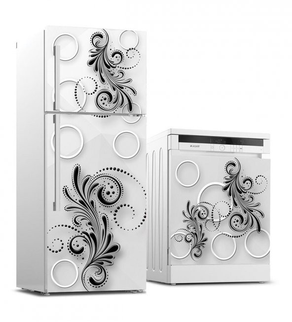 Buzdolabı ve Bulaşık Makinası Beyaz Eşya Sticker Kaplama Yuvarlak Desen