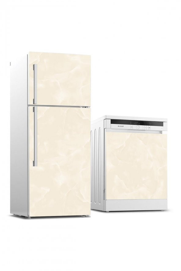 Buzdolabı ve Bulaşık Makinası Beyaz Eşya Sticker Kaplama Sarı Mermer
