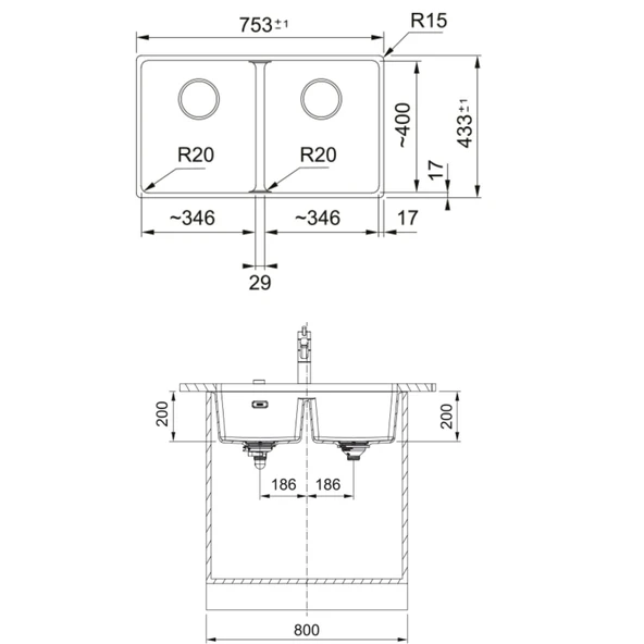 Franke Maris MRG 120-35-35 2 Gözlü Nero Granit Mutfak Eviyesi - 4
