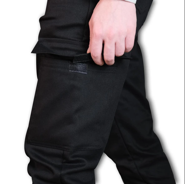 WearBear Polarlı Siyah Kargo Cep Pantolon - 3