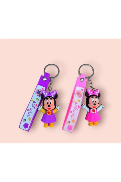 çilekhomeavm minnie mause 3D Silikon Anahtarlık ve Çanta Aksesuarı 1 ADET