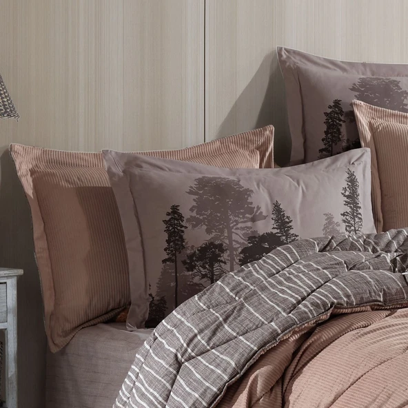 Hobby Comfort Yorgan Seti -Çift Kişilik - Tully Kahve - 3