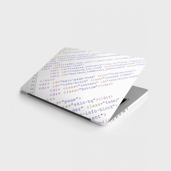 Laptop Sticker Notebook Pc Kaplama Etiketi Yazılım HTML
