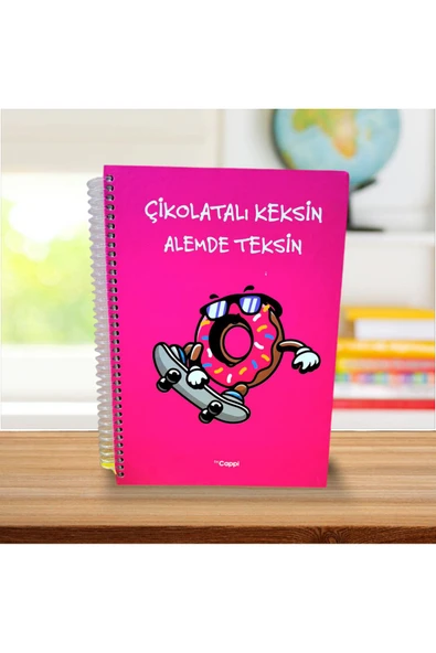 DONUT yazılı sözlü sert kapak OKUL DEFTERİ Günlük Anı defteri NOT DEFTERİ VE AJANDA ürün görseli
