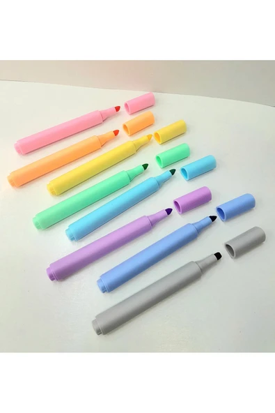 Pastel Highlighter Kalem Seti 8’lı Set Fosforlu Kalem Seti