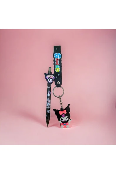 KUROMİ SİLİKON ANAHTARLIK VE KUROMİ VERSATİL KALEM SETİ - 2