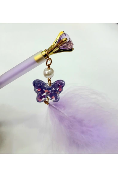 Unicorn Ponpon Kalem - Hello Kıtty Yumurtlayan Kalem Taşlı Tüylü Versatil Kalem Seti - 4