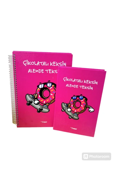 PEMBE yazılı sözlü sert kapak  OKUL DEFTERİ -hatıra Günlük Anı defteri NOT DEFTERİ VE AJANDA 2 li - Resim 2