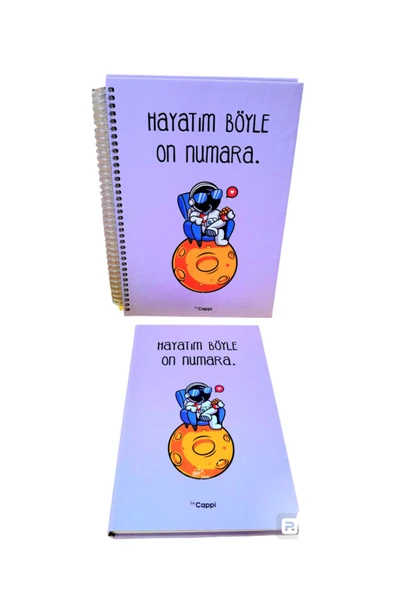 ASTRONOT yazılı sözlü sert kapak OKUL DEFTERİ -hatıra Günlük Anı defteri NOT DEFTERİ VE AJANDA 2 li - 2