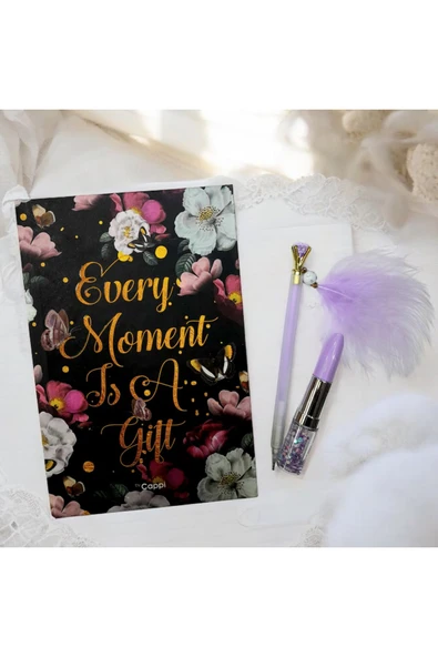 KALIN renkli hatıra Günlük Anı defteri NOT DEFTERİ VE AJANDA-tüylü taşlı kalem ve ruj kalem - 3