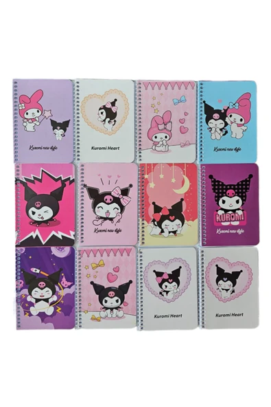 Sanrio Karakterli 50 Yaprak A6 Not Defteri Kuromi Kromi Melody (1 ADET)