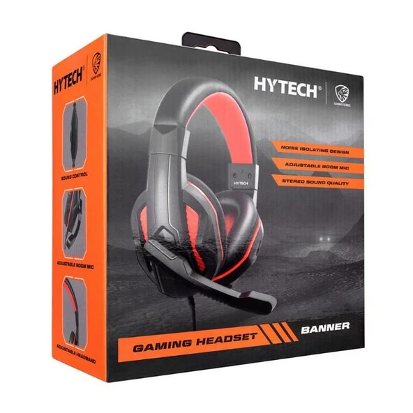 Hytech HY-G9 BANNER Gaming Oyuncu Mikrofonlu Kulaklık, Siyah-kırmızı - 2